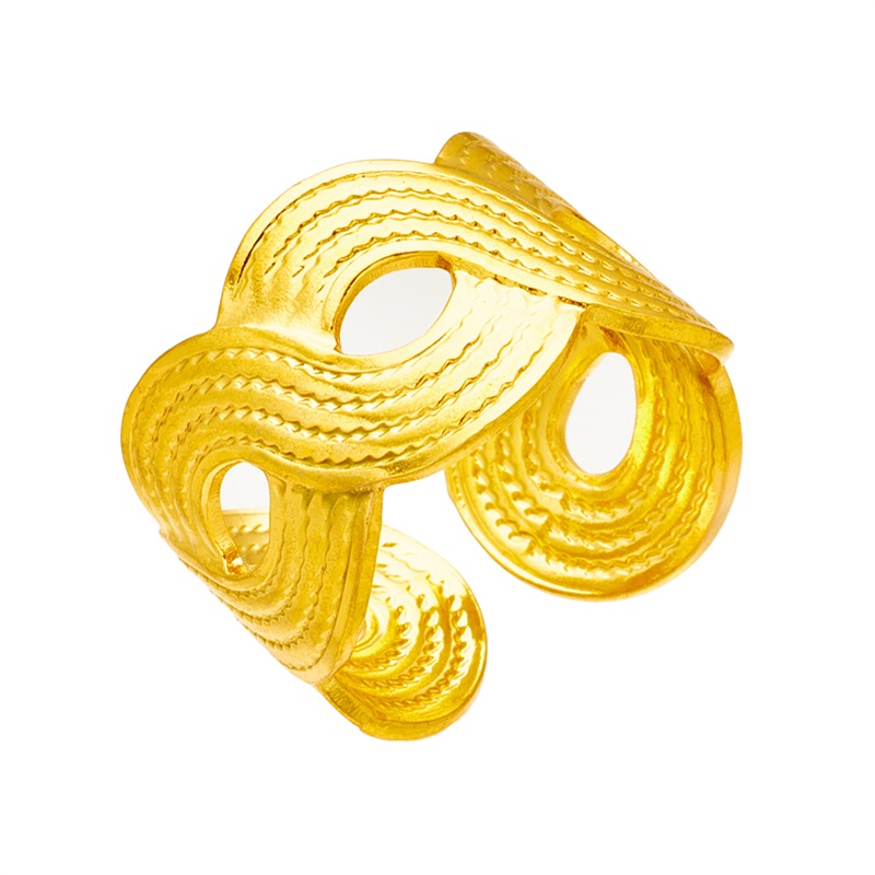 Simple Style Solid Color Titanium Steel Open Ring Copper Rings