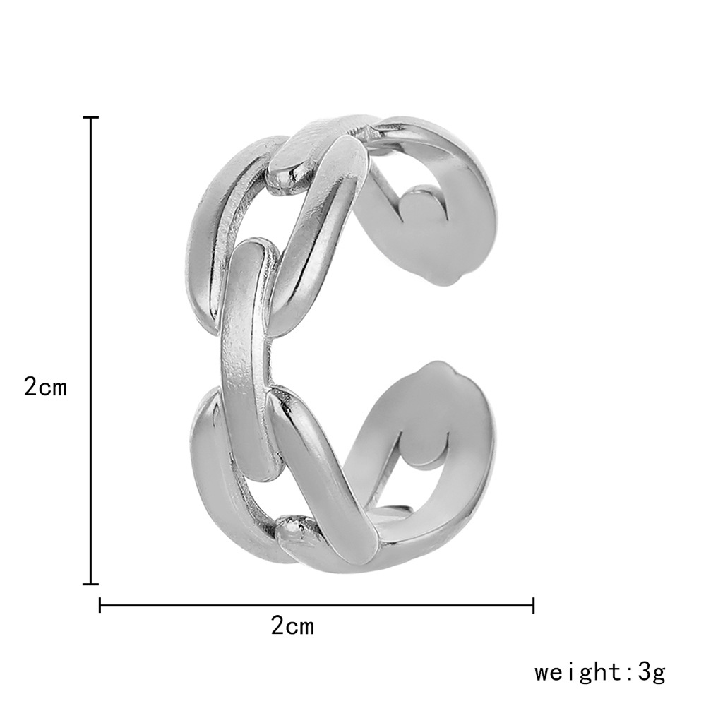 Simple Style Solid Color Titanium Steel Open Ring Copper Rings