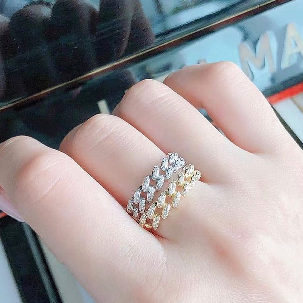 Simple Style Geometric Copper Rings Inlay Zircon Copper Rings 1 Piece