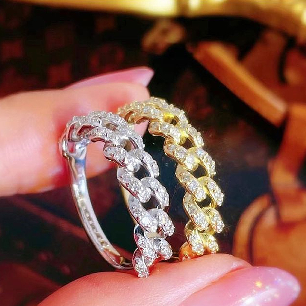 Simple Style Geometric Copper Rings Inlay Zircon Copper Rings 1 Piece