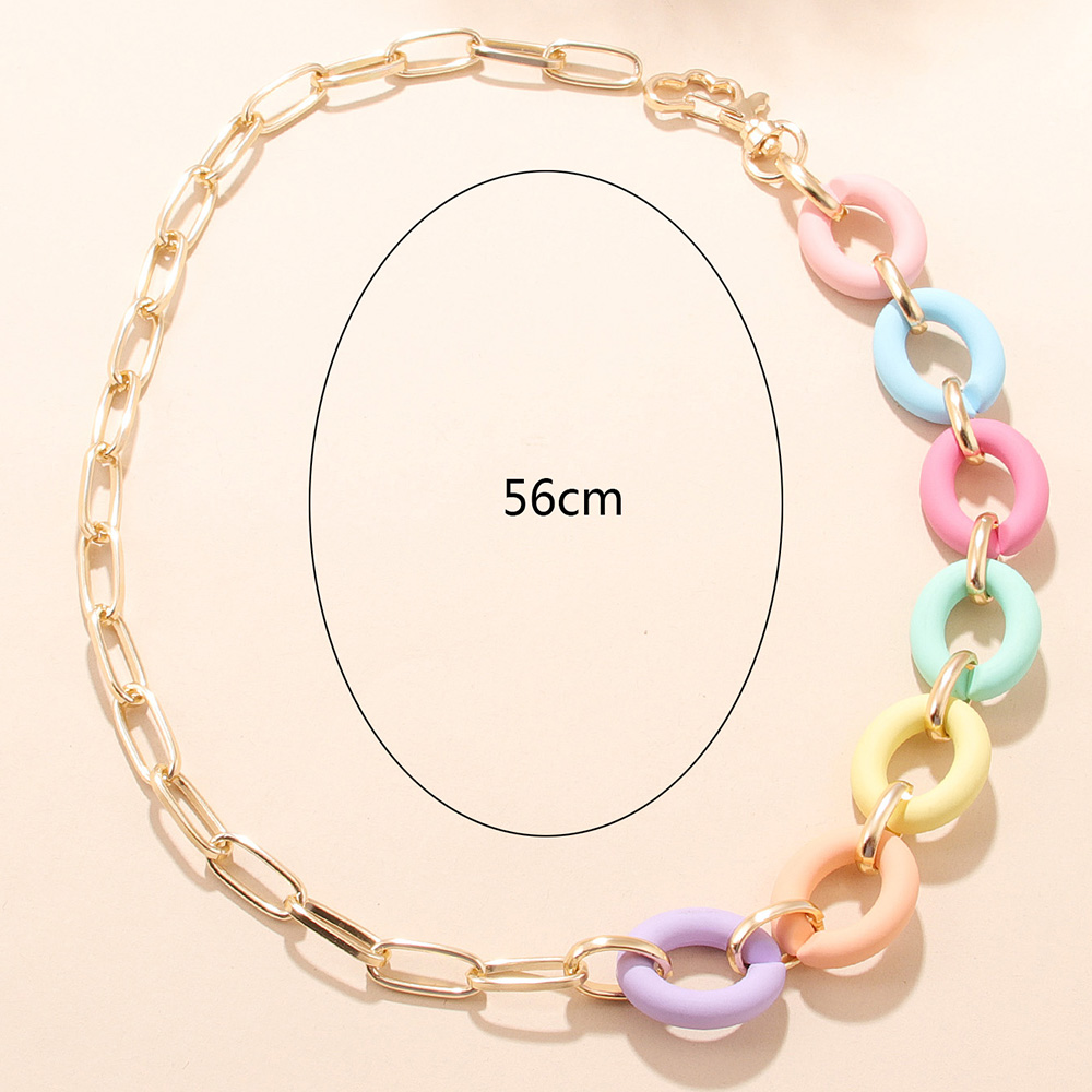 Fashion Color Block Arylic Aluminum Patchwork Plating Womenu0027S Necklace