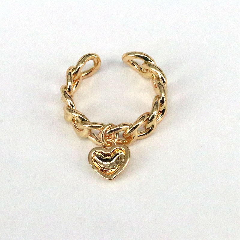 Simple Style Heart Shape Gold Plated Plating Womenu0027S Open Ring 1 Piece