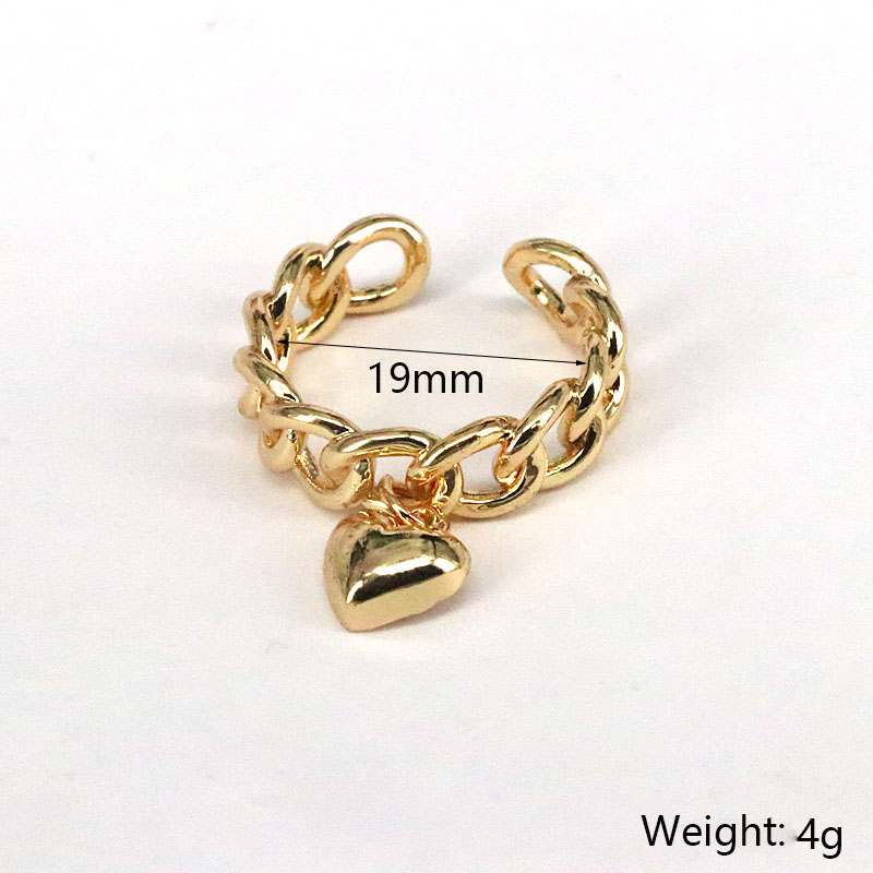 Simple Style Heart Shape Gold Plated Plating Womenu0027S Open Ring 1 Piece