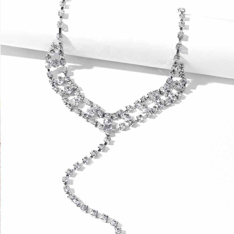 Fashion Geometric Alloy Plating Inlay Artificial Diamond Womenu0027S Choker 1 Piece