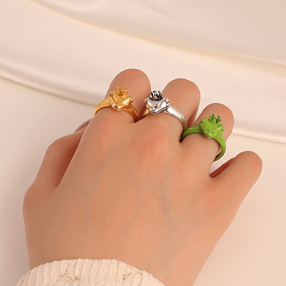 Cute Frog Alloy Plating Unisex Rings 1 Piece