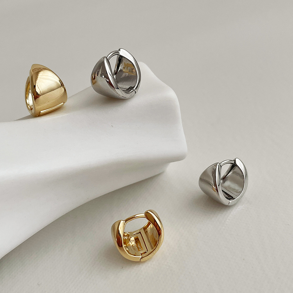 Simple Style Geometric Alloy Plating Hoop Earrings