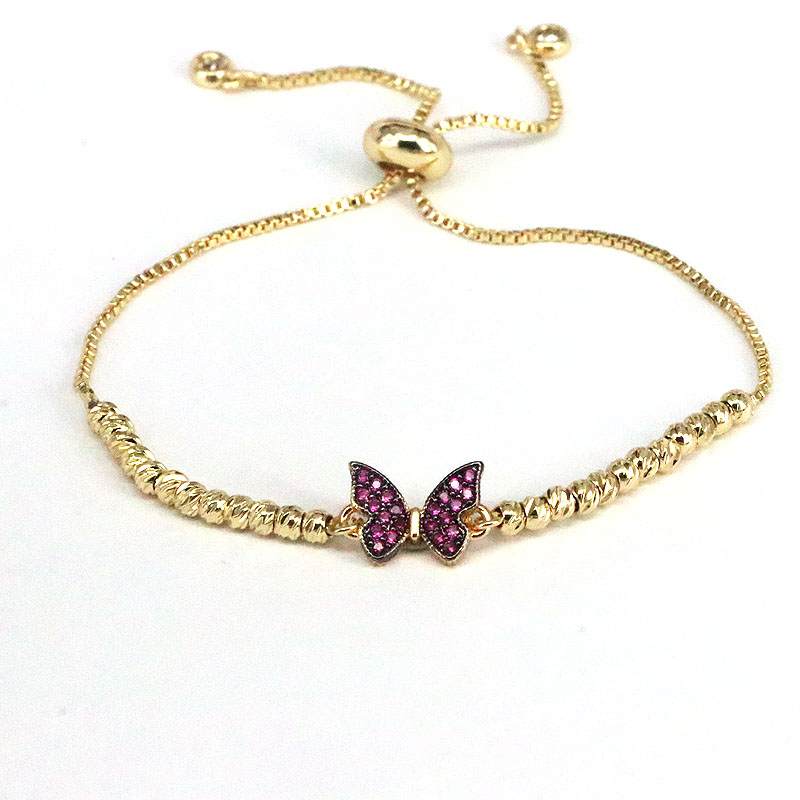 Sweet Butterfly Copper Bracelets Inlay Zircon Copper Bracelets 1 Piece