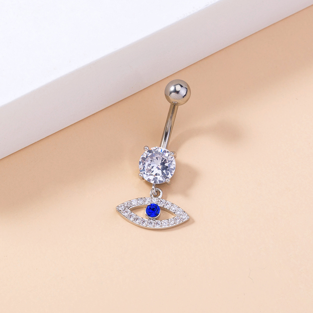 Fashion Eye Butterfly Stainless Steel Inlay Zircon Womenu0027S Belly Ring 1 Piece