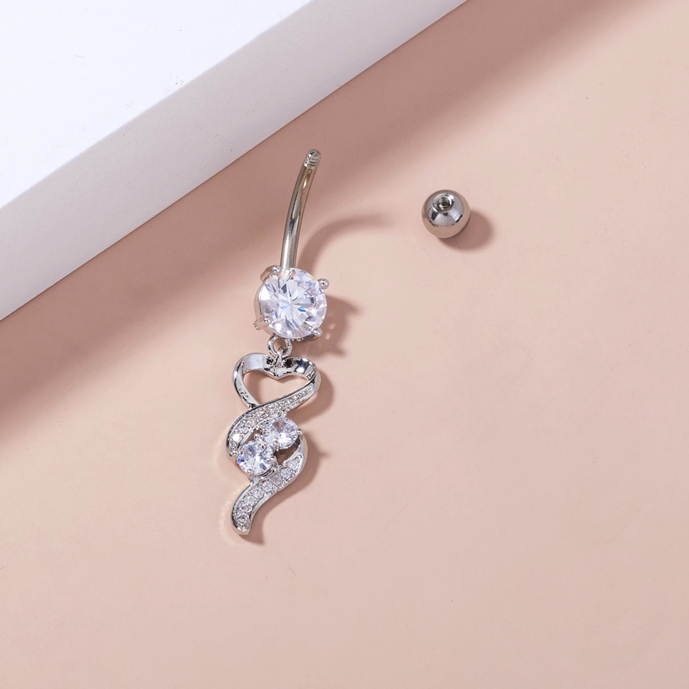 Fashion Eye Butterfly Stainless Steel Inlay Zircon Womenu0027S Belly Ring 1 Piece