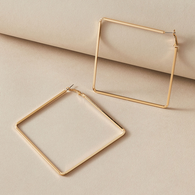 Vintage Style Square Alloy Earrings