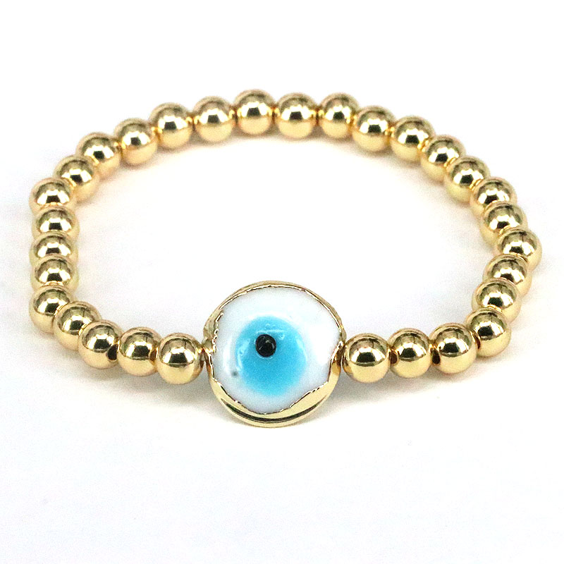 Retro Devilu0027S Eye Copper Bracelets Inlaid Gold Glass Copper Bracelets 1 Piece