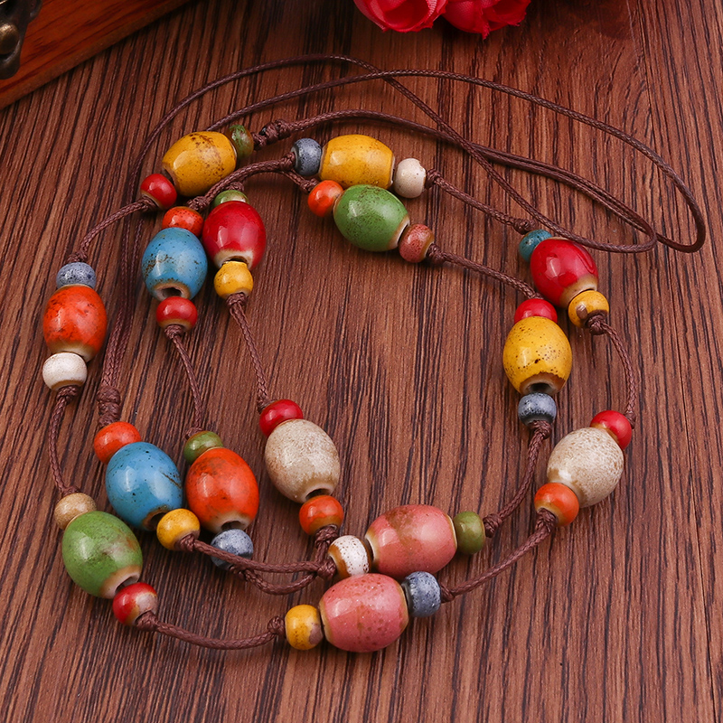 Ethnic Style Geometric Beaded Handmade Womenu0027S Necklace 1 Piece