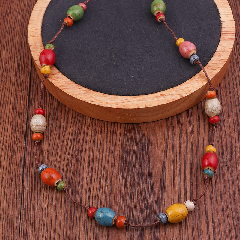 Ethnic Style Geometric Beaded Handmade Womenu0027S Necklace 1 Piece