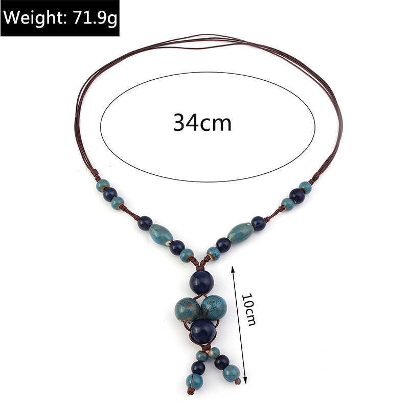 Ethnic Style Geometric Beaded Knitting Womenu0027S Necklace 1 Piece