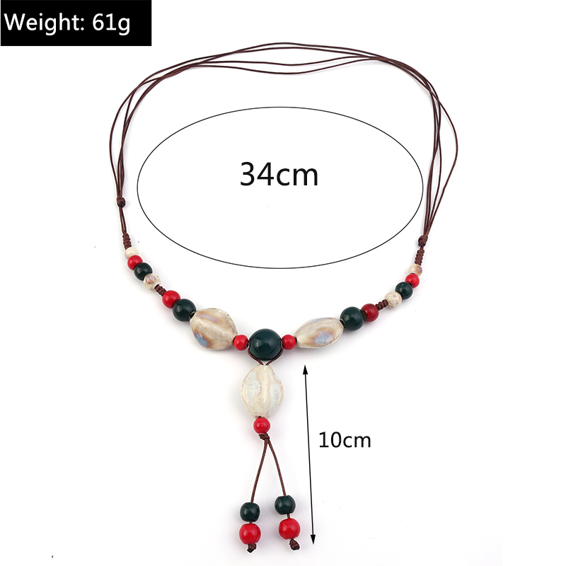 Ethnic Style Geometric Beaded Knitting Womenu0027S Necklace 1 Piece