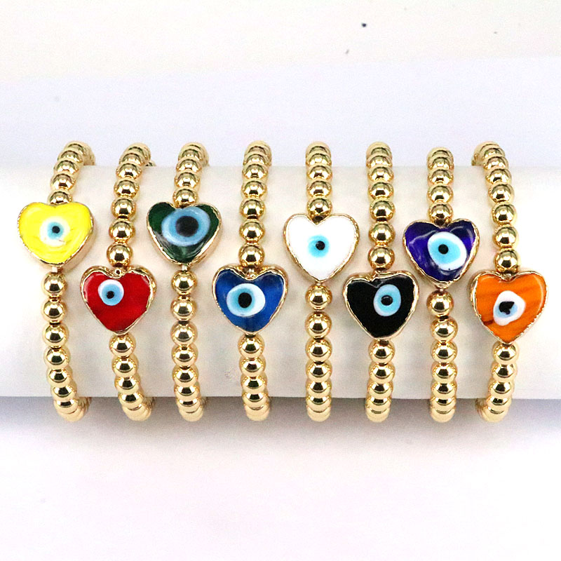 Hip-Hop Devilu0027S Eye Heart Shape Copper Bracelets Copper Bracelets 1 Piece