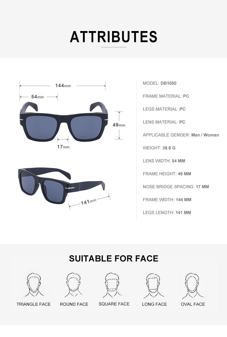 Retro Solid Color Pc Square Full Frame Menu0027s Sunglasses