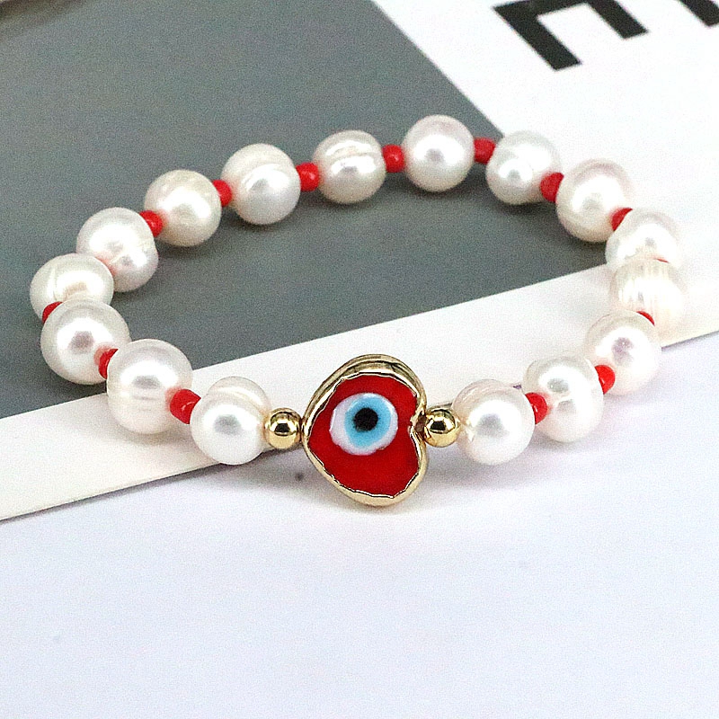 Bohemian Heart Shape Eye Artificial Pearl Bracelets Irregular Beaded Pearl Pearl Bracelets 1 Piece