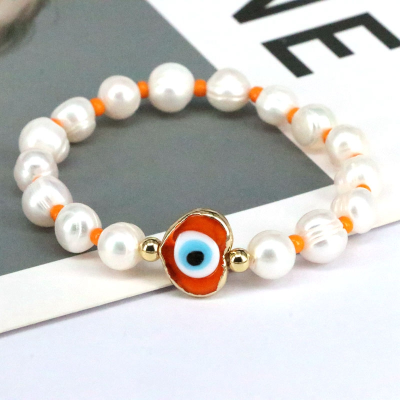 Bohemian Heart Shape Eye Artificial Pearl Bracelets Irregular Beaded Pearl Pearl Bracelets 1 Piece