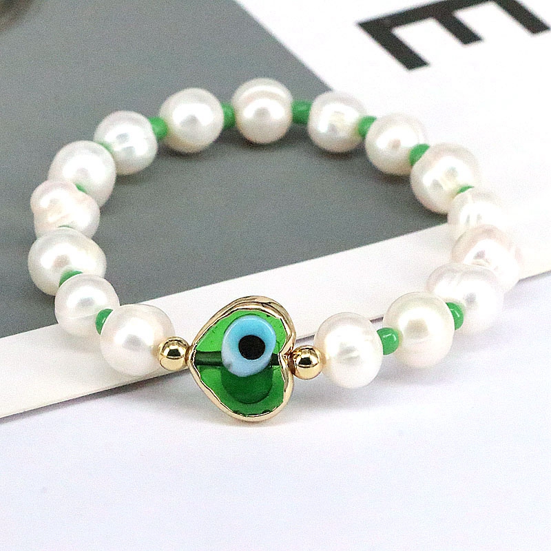 Bohemian Heart Shape Eye Artificial Pearl Bracelets Irregular Beaded Pearl Pearl Bracelets 1 Piece