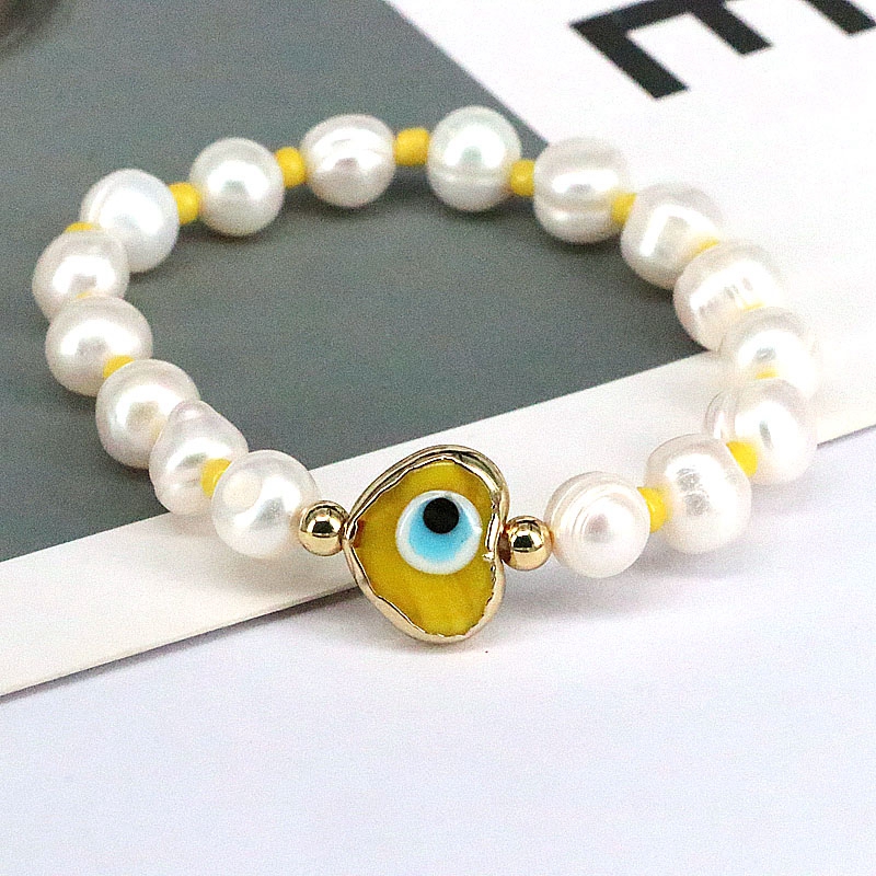 Bohemian Heart Shape Eye Artificial Pearl Bracelets Irregular Beaded Pearl Pearl Bracelets 1 Piece