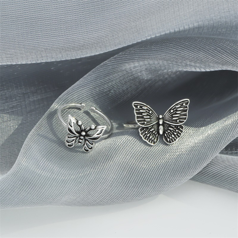 Retro Butterfly Alloy Carving Womenu0027S Open Ring 1 Piece