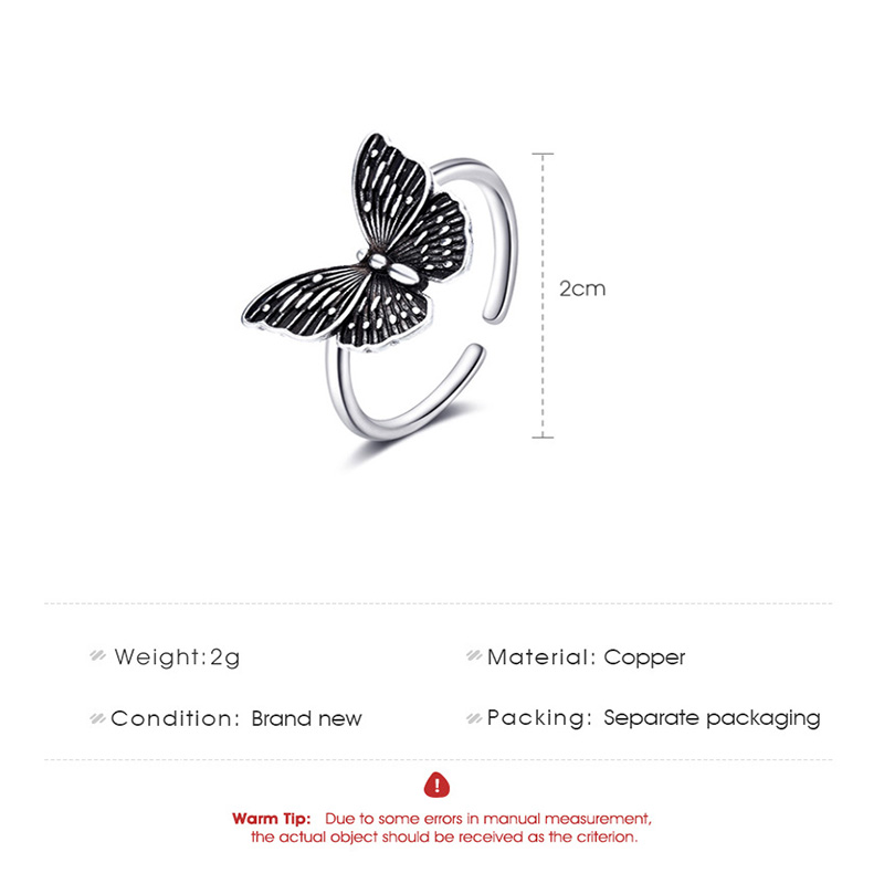 Retro Butterfly Alloy Carving Womenu0027S Open Ring 1 Piece