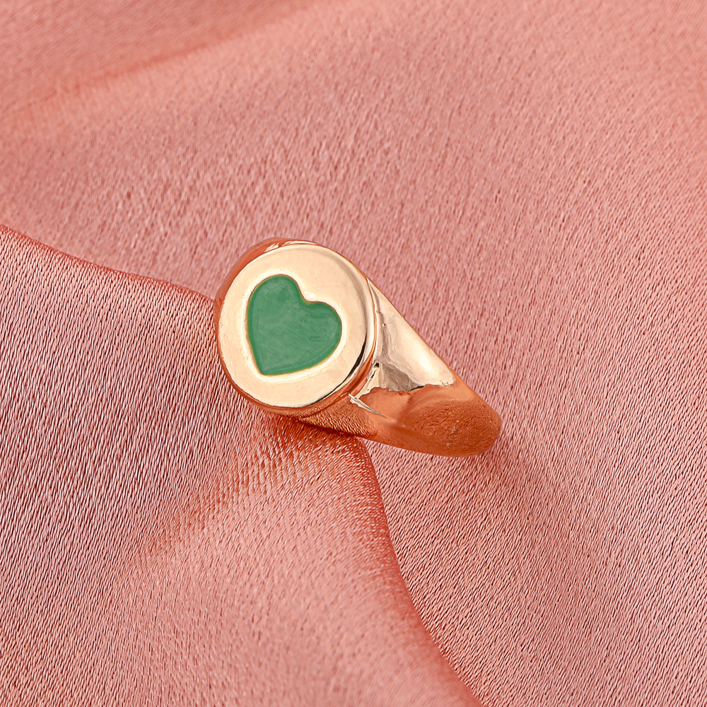 Fashion Geometric Heart Shape Alloy Enamel Womenu0027S Rings