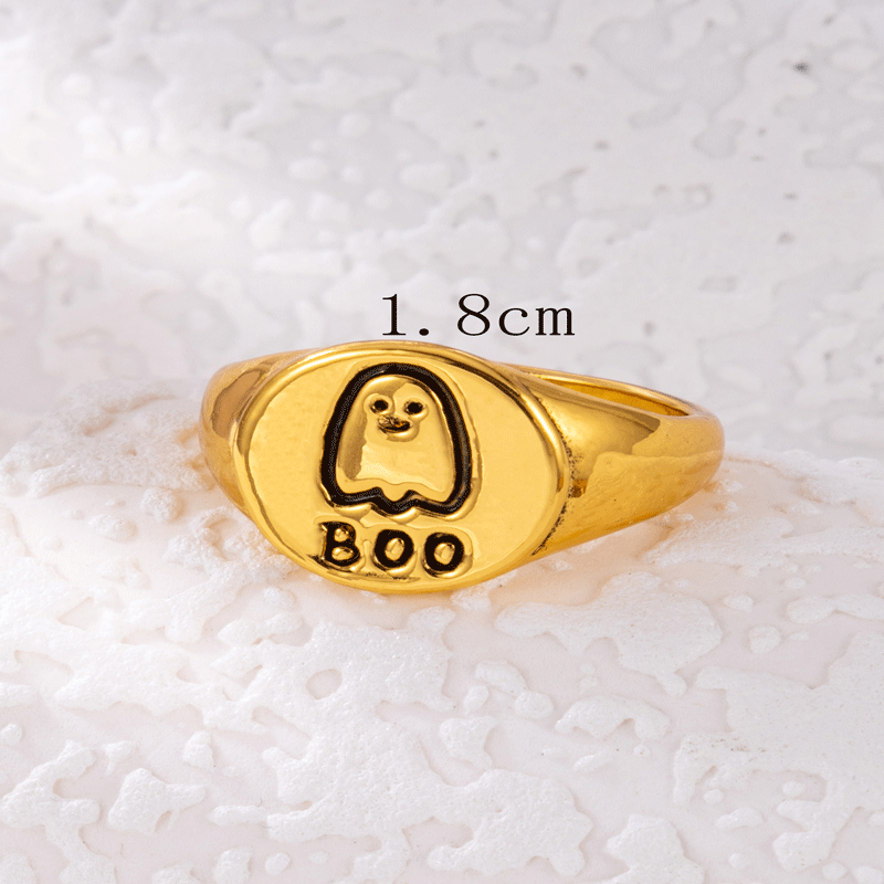 Vintage Style Letter Alloy Plating Unisex Rings