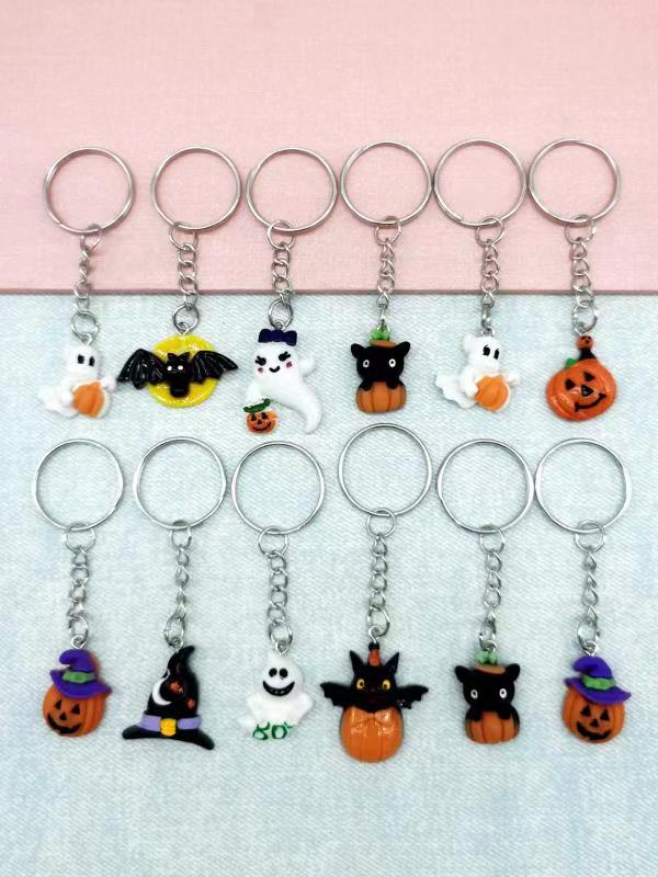 Cartoon Style Pumpkin Ghost Synthetic Resin Patchwork Unisex Bag Pendant Keychain 1 Piece