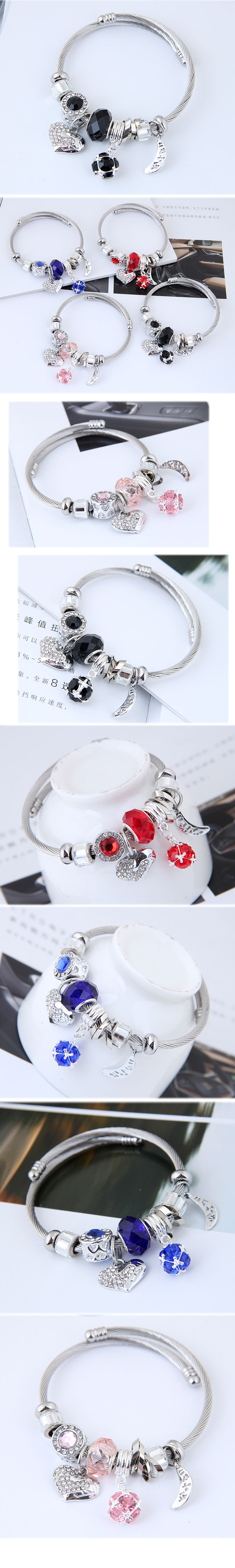 Fashion Moon Heart Shape Alloy Plating Womenu0027S Bangle 1 Piece