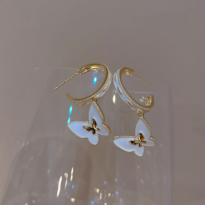 Fashion C Shape Butterfly Alloy Patchwork Womenu0027S Drop Earrings 1 Pair