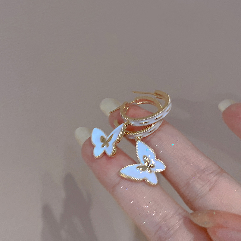 Fashion C Shape Butterfly Alloy Patchwork Womenu0027S Drop Earrings 1 Pair