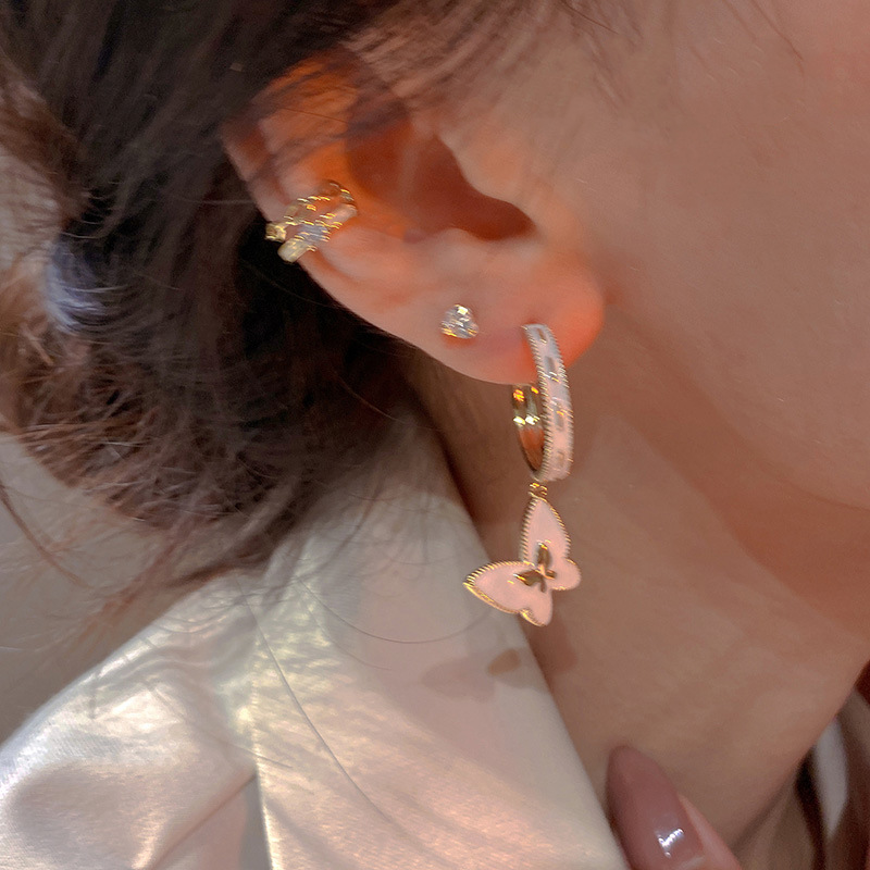 Fashion C Shape Butterfly Alloy Patchwork Womenu0027S Drop Earrings 1 Pair