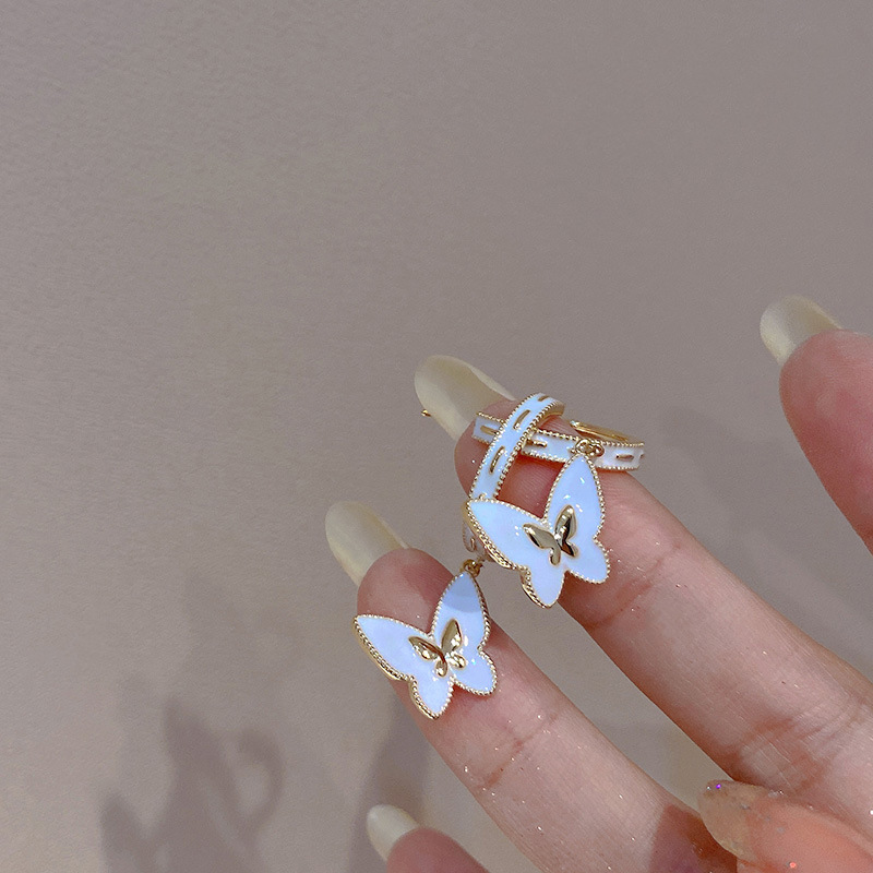 Fashion C Shape Butterfly Alloy Patchwork Womenu0027S Drop Earrings 1 Pair
