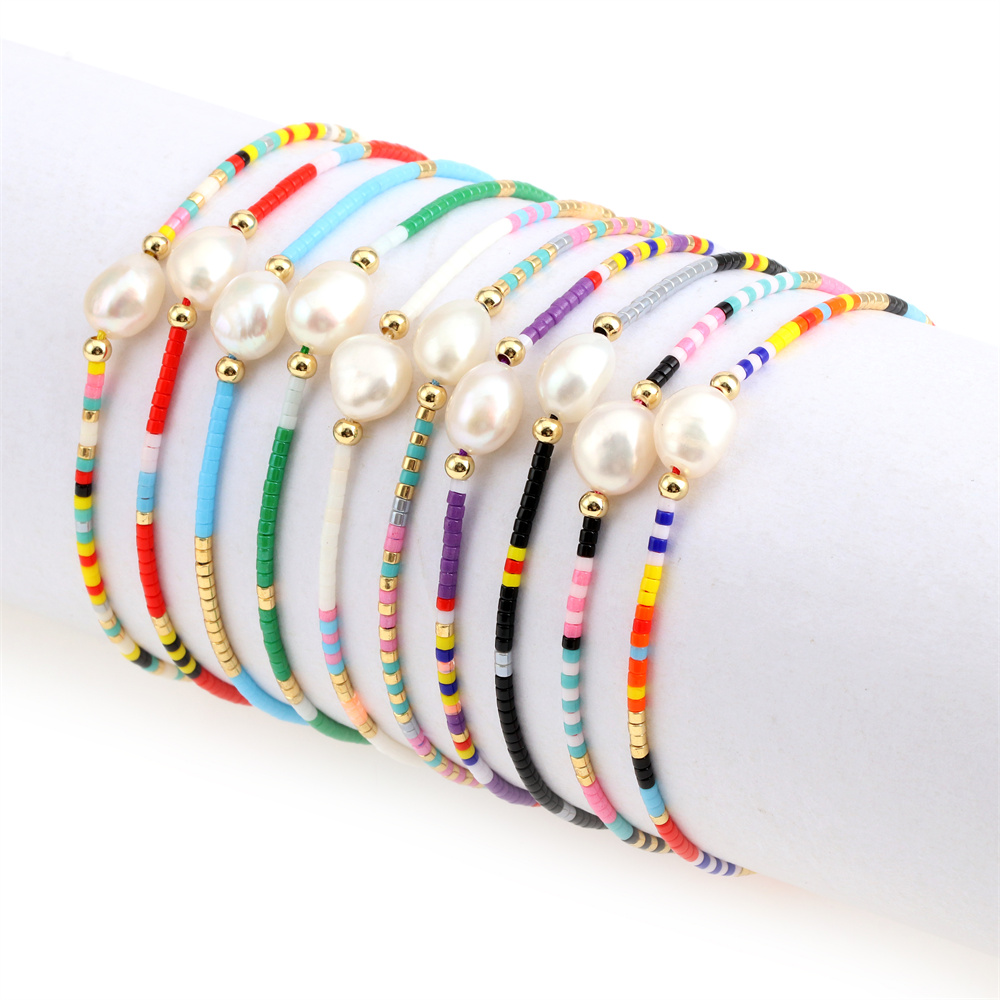 Bohemian Geometric Baroque Pearls Handmade Pearl Bracelets 1 Piece