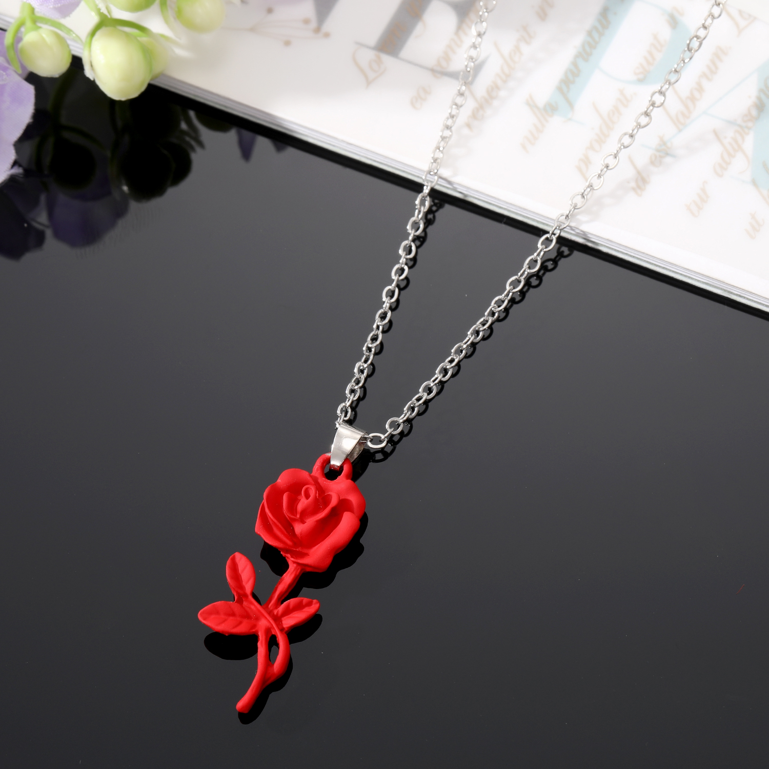 Retro Rose Alloy Stoving Varnish Alloy Womenu0027S Earrings Necklace 1 Pair