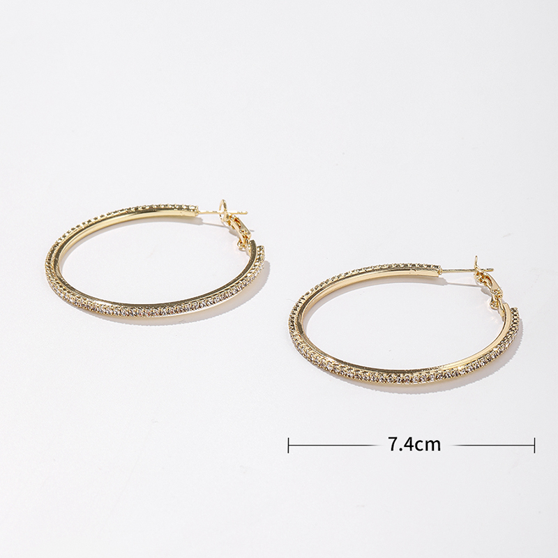 Fashion Circle Alloy Inlay Rhinestones Womenu0027S Hoop Earrings 1 Pair