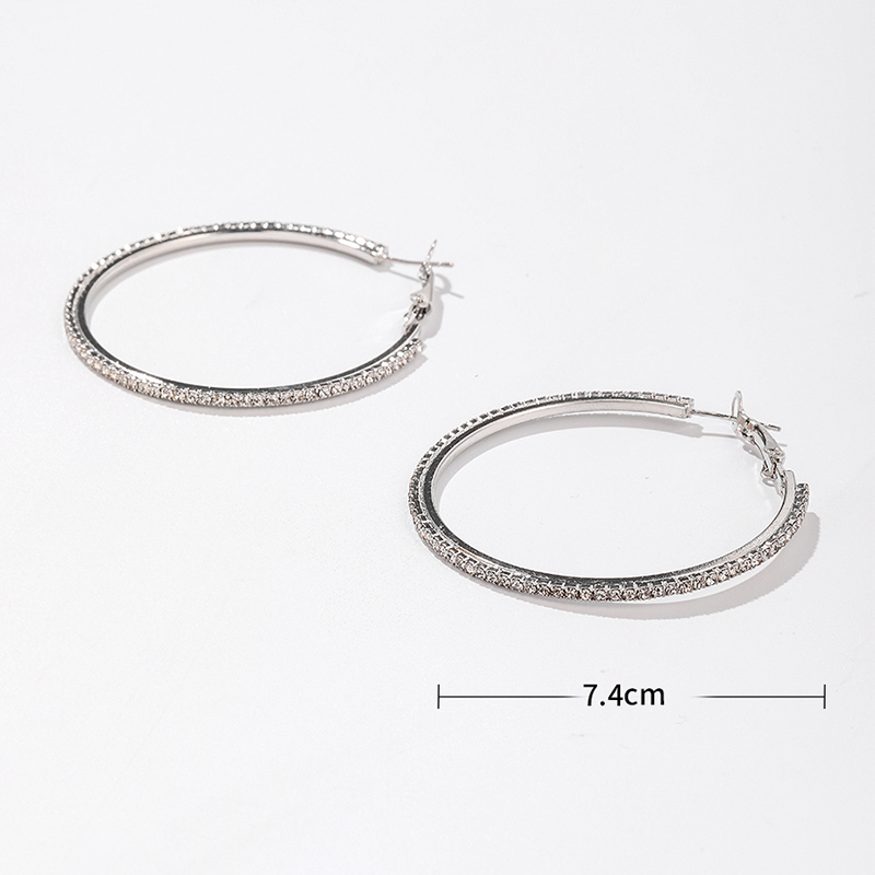Fashion Circle Alloy Inlay Rhinestones Womenu0027S Hoop Earrings 1 Pair