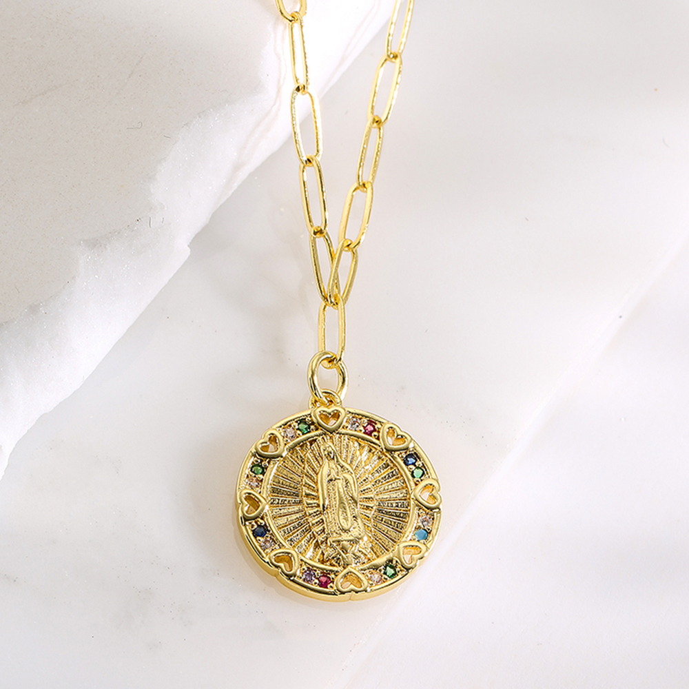 Fashion Human Copper Pendant Necklace Gold Plated Zircon Copper Necklaces