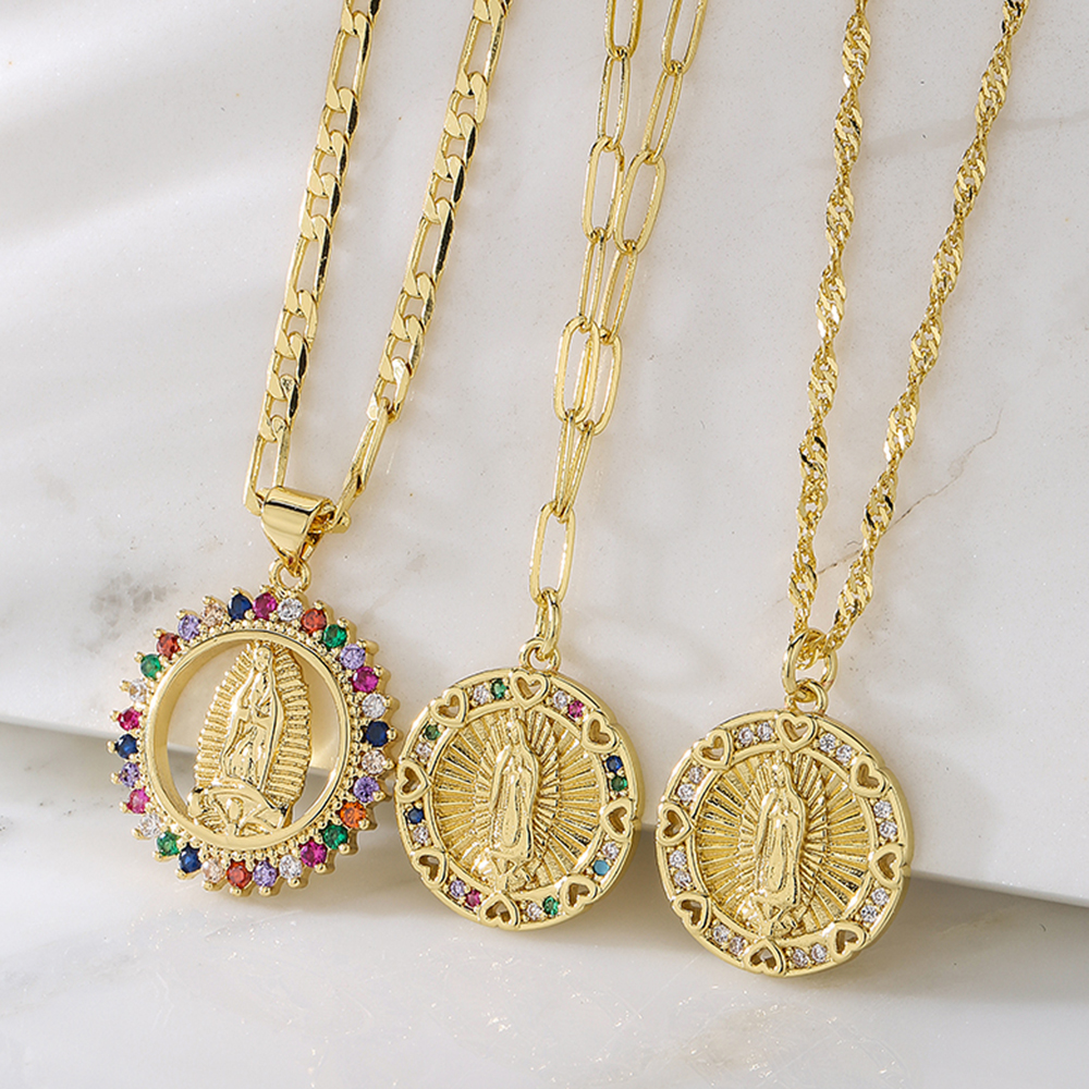 Fashion Human Copper Pendant Necklace Gold Plated Zircon Copper Necklaces