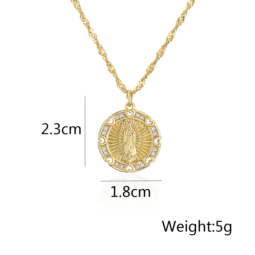 Fashion Human Copper Pendant Necklace Gold Plated Zircon Copper Necklaces