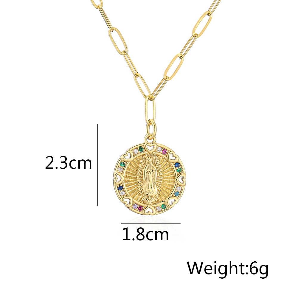 Fashion Human Copper Pendant Necklace Gold Plated Zircon Copper Necklaces