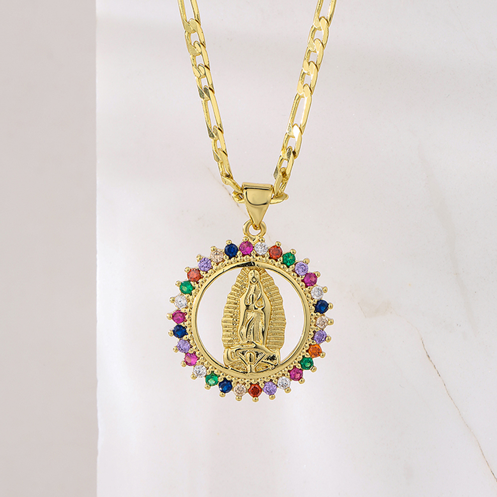 Fashion Human Copper Pendant Necklace Gold Plated Zircon Copper Necklaces