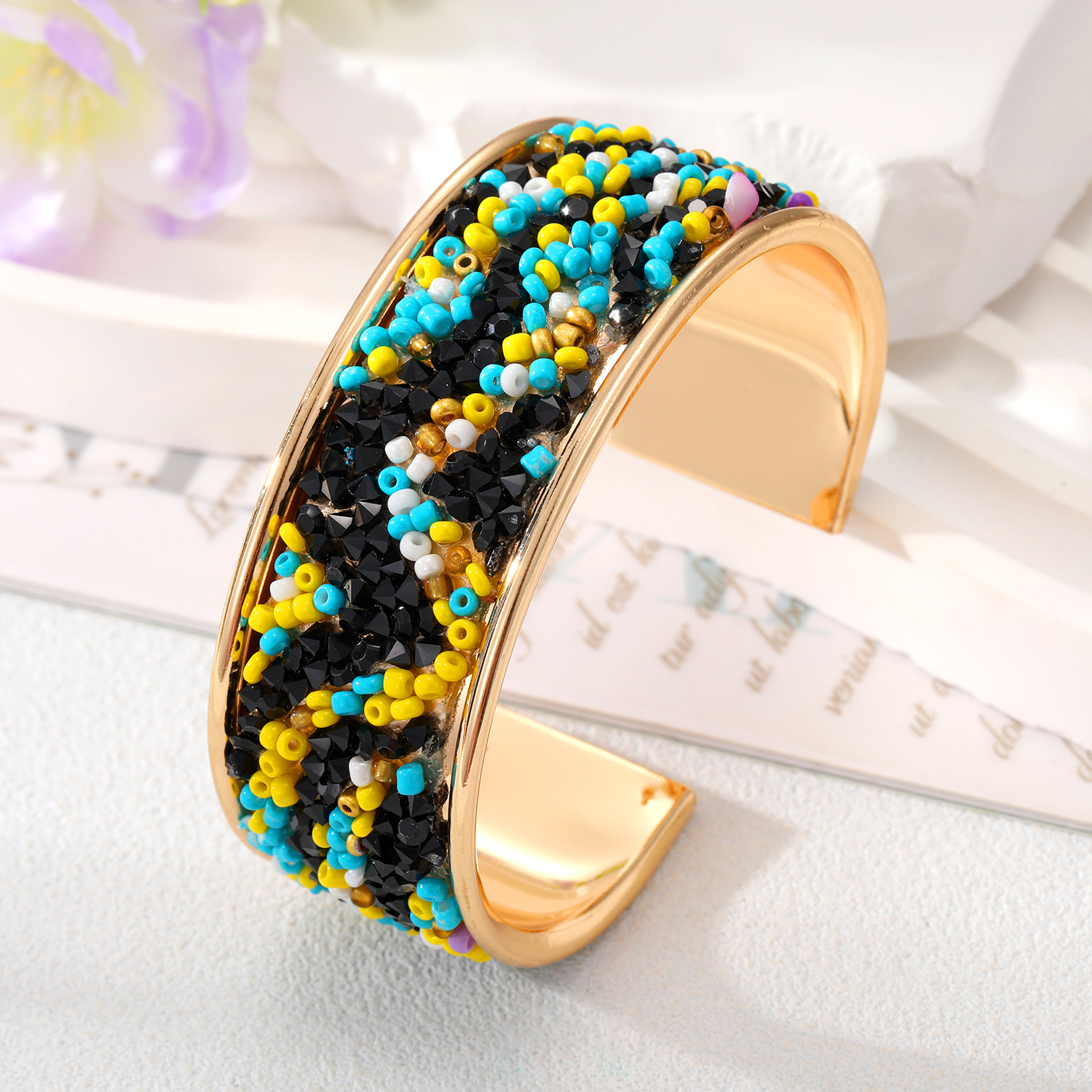 Bohemian Stripe Alloy Plating Natural Stone Womenu0027S Bangle 1 Piece