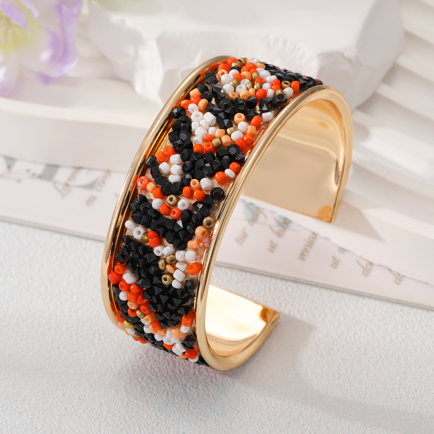 Bohemian Stripe Alloy Plating Natural Stone Womenu0027S Bangle 1 Piece