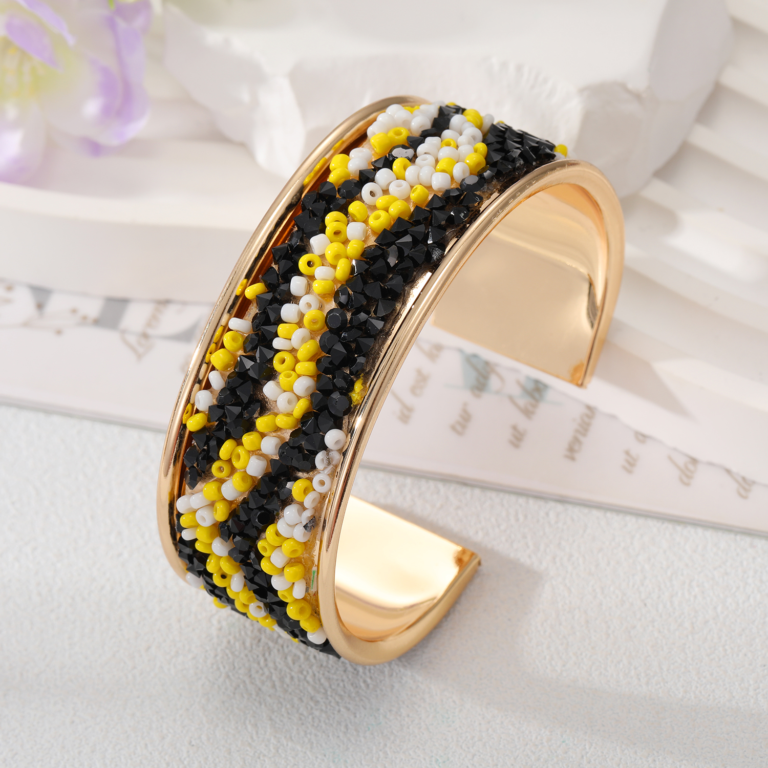 Bohemian Stripe Alloy Plating Natural Stone Womenu0027S Bangle 1 Piece