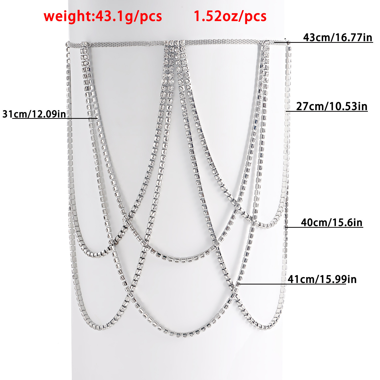 Fashion Geometric Alloy Chain Artificial Diamond Womenu0027S Leg Chain 1 Piece