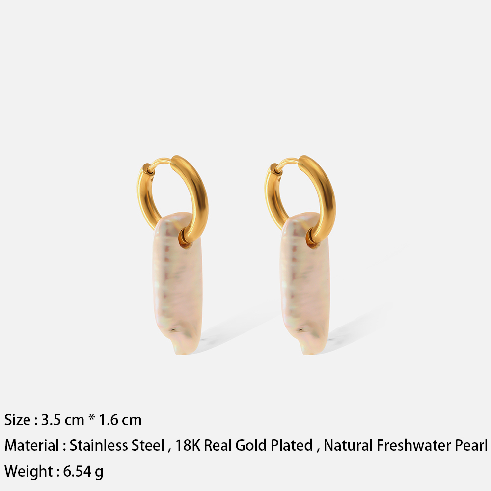 Fashion Geometric Copper Ear clips Pearl Copper Earrings 1 Pair