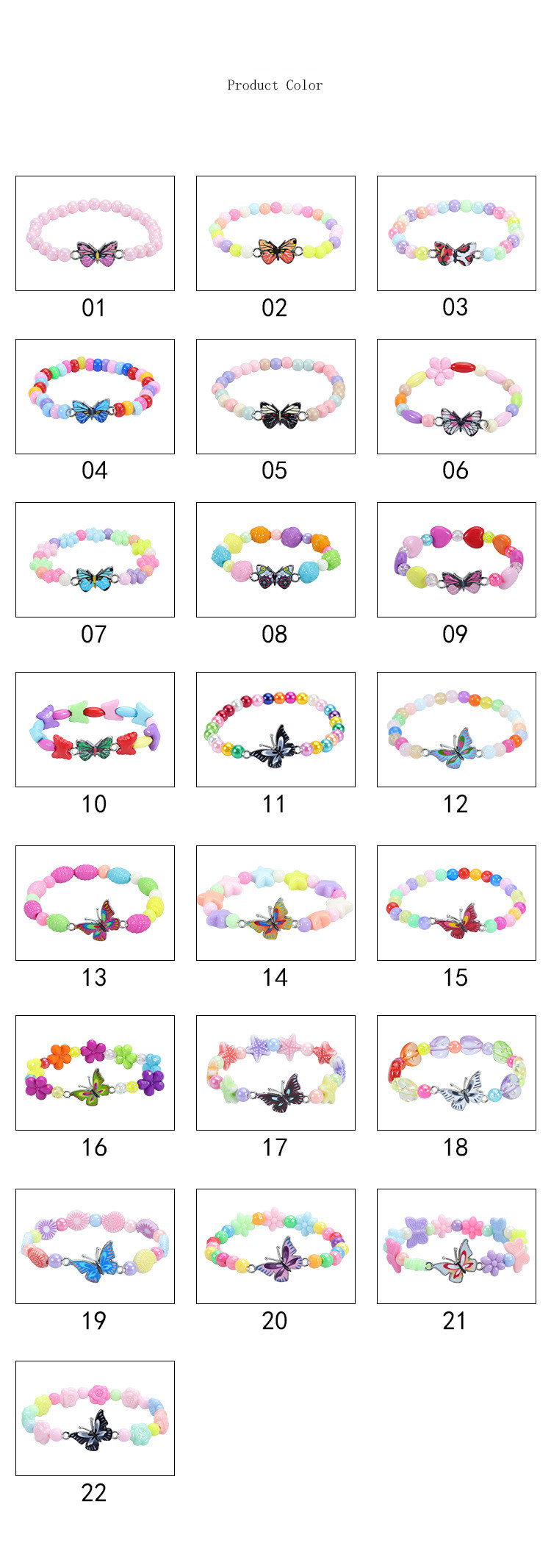 Cute Butterfly Arylic Beaded Kidu0027S Bracelets 1 Piece